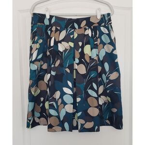 Ann‎ Taylor Vintage Pleated Leaf Skirt Sz 12 Office Contemporary Fairy Preppy